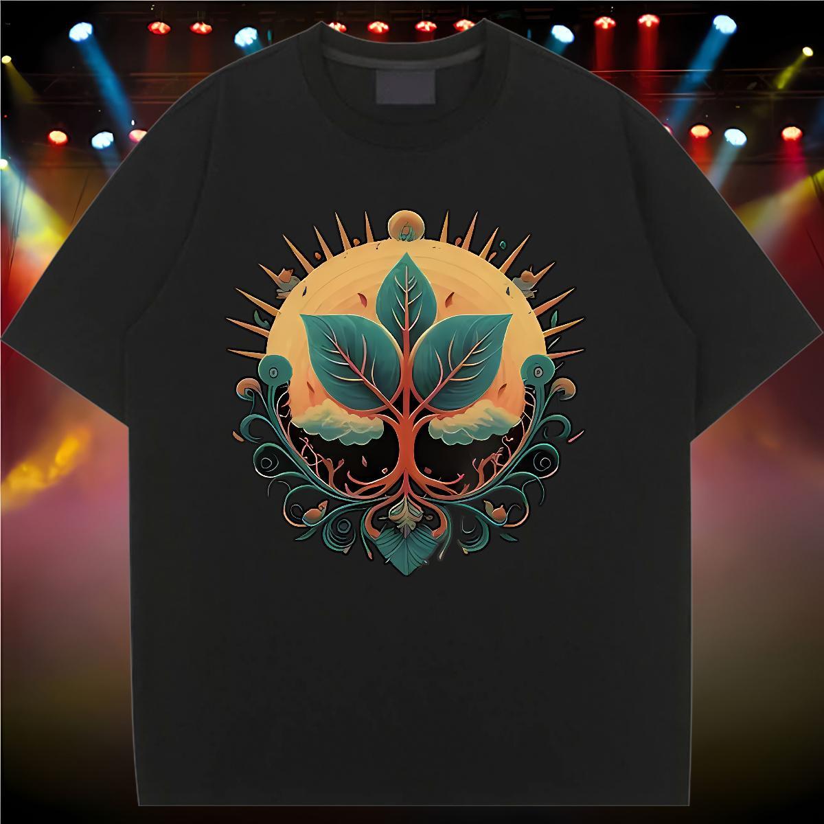 Brand T Shirts Women Breathable Crew Neck Woman Tshirt Custom Cartoon tree Outdoor 100% Cotton 230g Fashion Casual Clothes Shirt