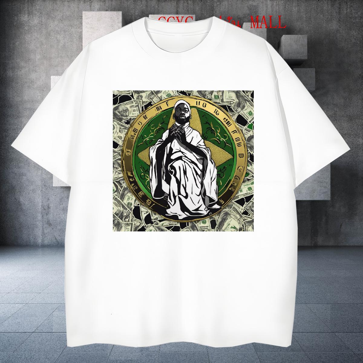 Loose Couples T Shirts 230g Cotton High Street Hip Hop green Cartoon Printing L-4XL O-Neck Short Sleeve New T-Shirts Tees