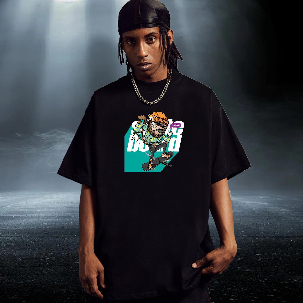 Unisex Mens Tshirts 230g 100% Cotton Spring Summer skateboarding DIY Printed Round Neck Short Sleeve Customized Men T Shirts Tees