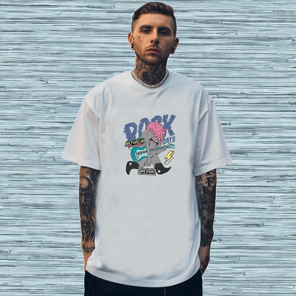 T shirt 230g 100% Cotton plush Hip Hop Street Breathable Short Sleeve Custom Printed Men Tshirts Classic Casual High Quality Clothings