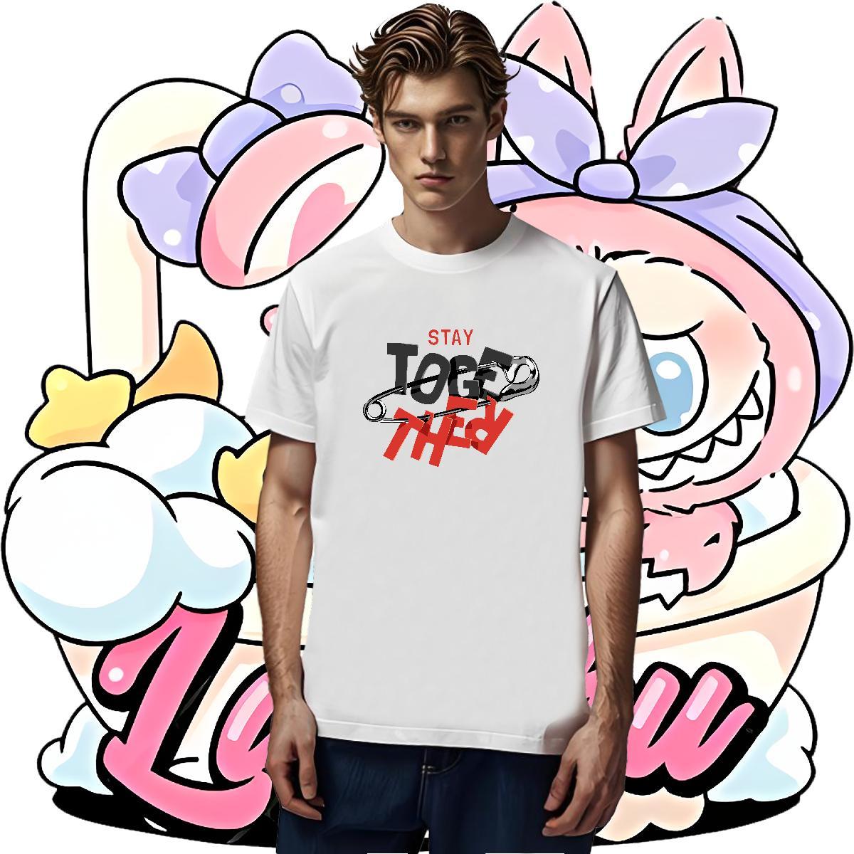 Classic Men Tshirts 230g Cotton Beach letter Skull Breathable Crew Neck Fashion Casual T shirt Clothings