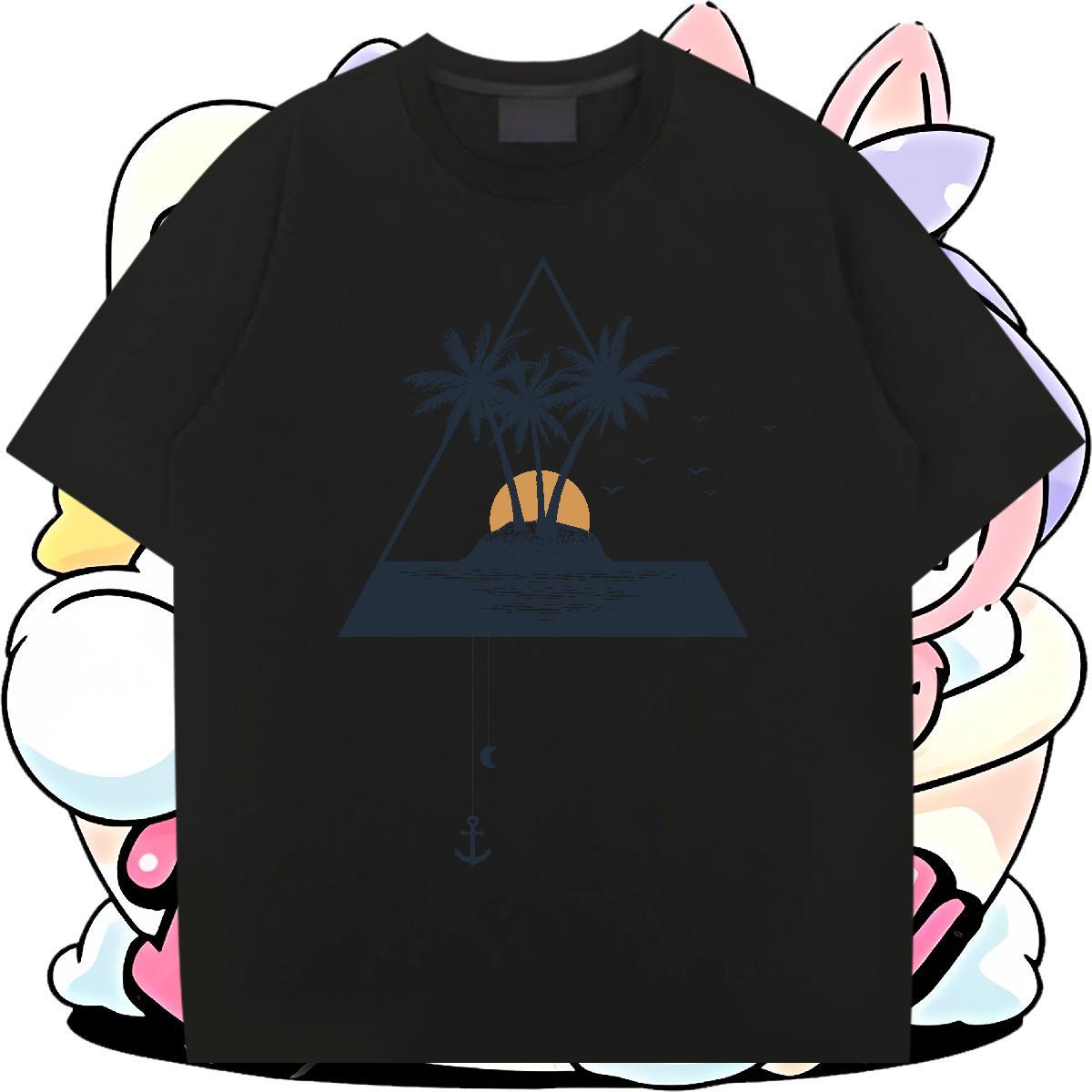 Loose Couples T Shirts 100% Cotton 230g Spring Summer sun Custom Print Plus Size Short Sleeve Soft 2024 New Mens T Shirts Tshirts