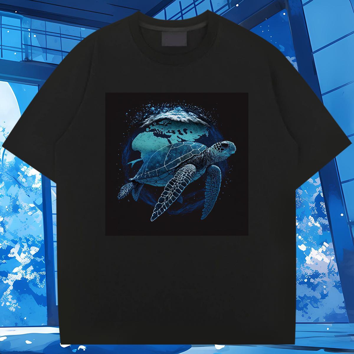 DIY Men T Shirts 230g Pure Cotton tortoise Street wear Hip Hop Tee Shirt O Neck Short Sleeves Comfortable Tshirt for Man Woman Skull