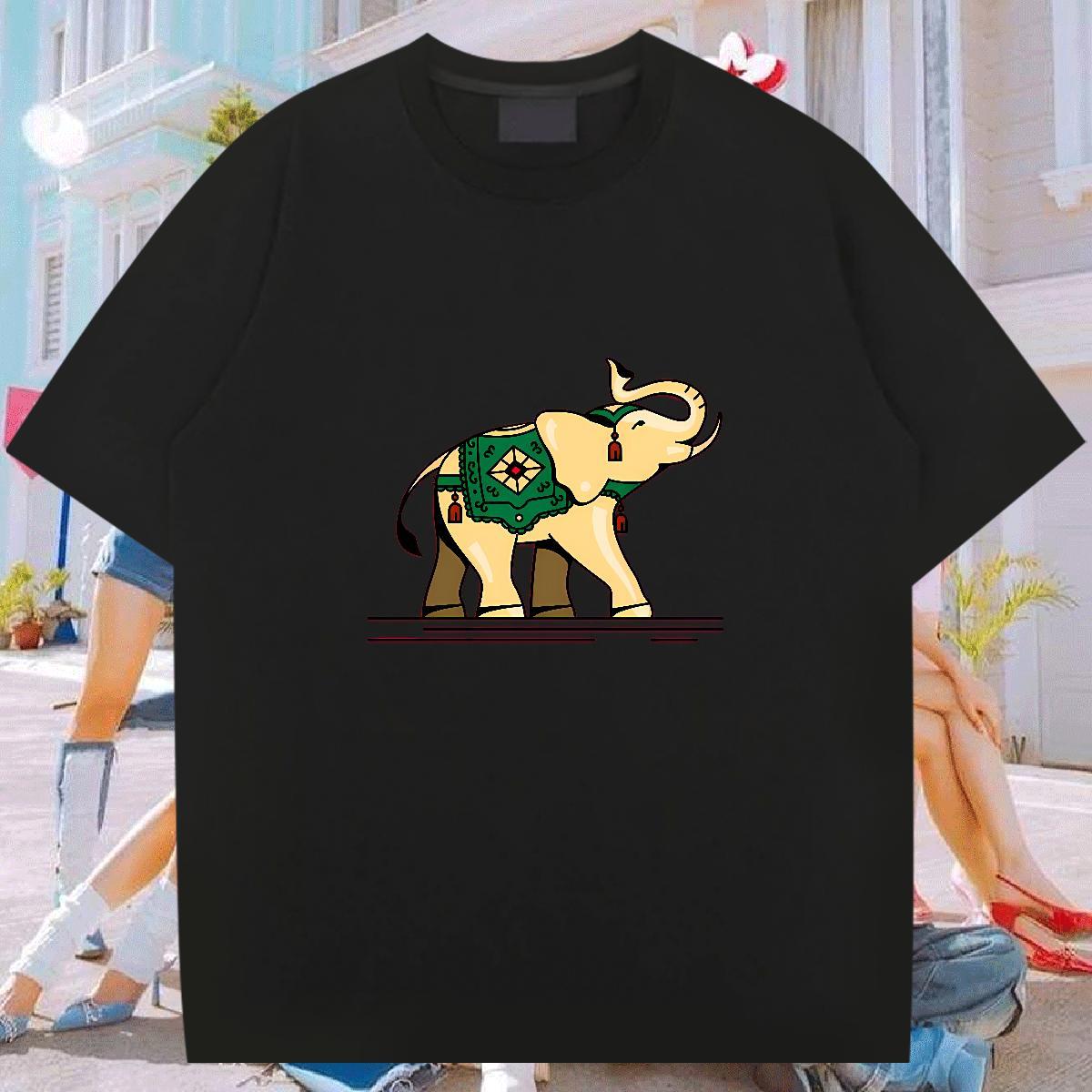 Man T Shirts 230g Cotton elephant Street wear Hip Hop Pure Cotton Customized Print Men Tshirts Fashion Brand Tees