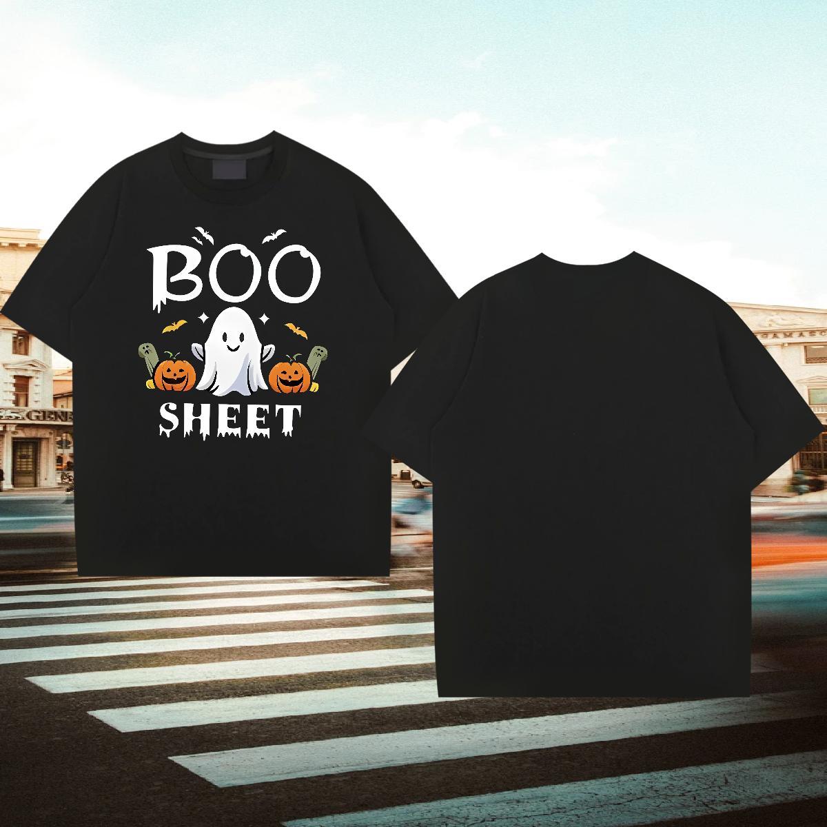 Free Shipping Man T Shirts 230g Cotton halloween Hip Hop Street Clothes O-Neck Short Sleeve Unisex Men Tees DIY Anime