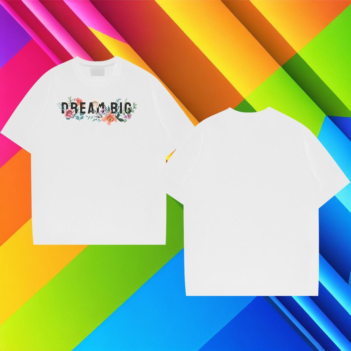 Fashion T shirt 230g Pure Cotton flower Hip Hop Wear O Neck Short Sleeves Cool Design Men Tees Custom Printing