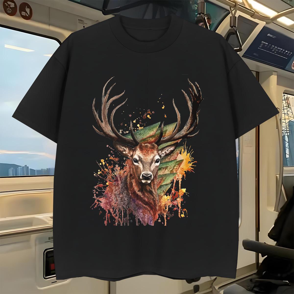 2024 Designer T Shirt For Man 100% Cotton 230g Deer Spring Summer Tops Tees Pure Cotton Free Shipping Men Tshirts Customized Print