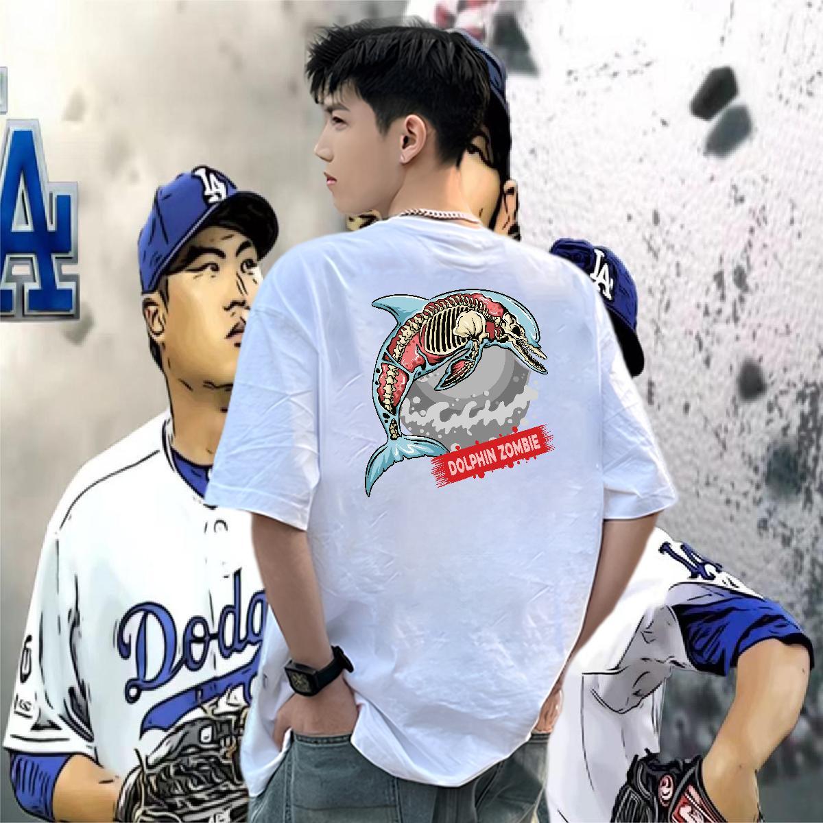 Casual New T-Shirts 100% Cotton 230g Halloween Street Tops Shirt Breathable Cool Design Men Tshirts Custom Anime