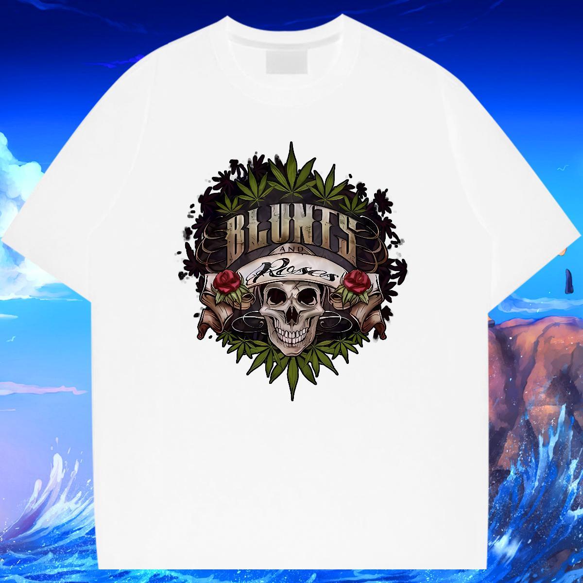 2024 DIY T Shirts Men skull Top Tees 230g Cotton Street Wear High Quality Custom Printing Breathable Soft Men Clothes T-Shirt