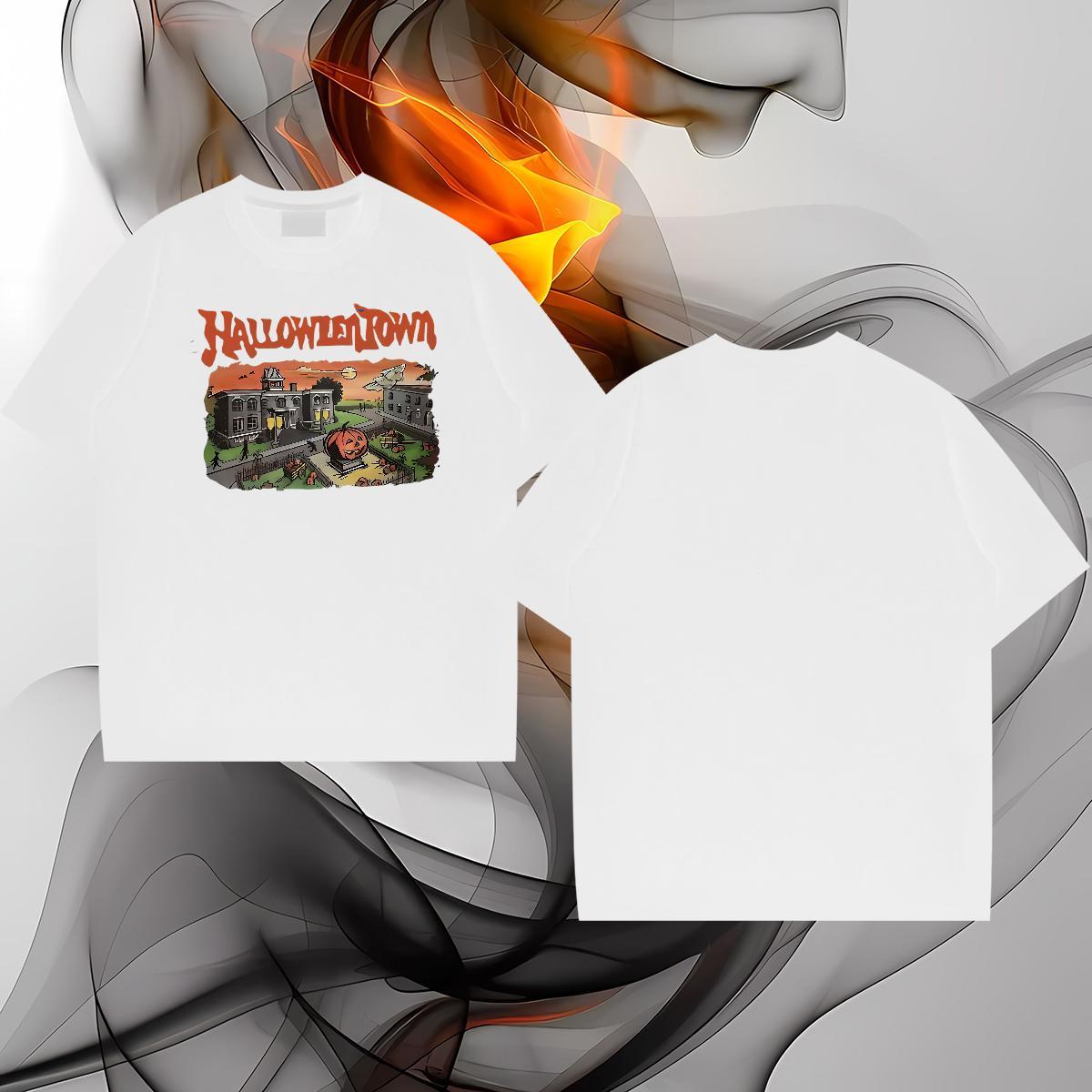 Fashion T-Shirts 230g Pure Cotton pumpkin Daily Wear Tees Shirts Breathable Short Sleeve Loose Men Tops Tees Oversized 4XL