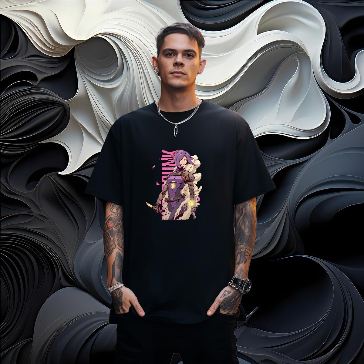 T Shirt For Man 230g 100% Cotton portrait Street wear Hip Hop Short Sleeve Soft DIY Printed Men Tshirts New Loose Fit Clothings