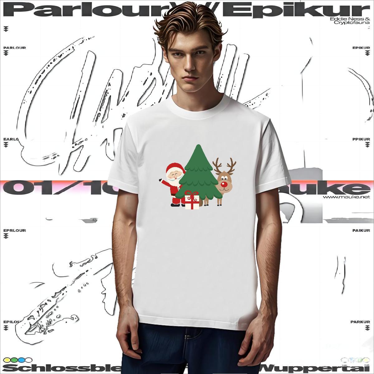 T shirt 100% Cotton 230g Christmas Sports Casual Breathable Short Sleeve White Plus Size Mens Tshirts DIY Customized Brand Tees Shirts