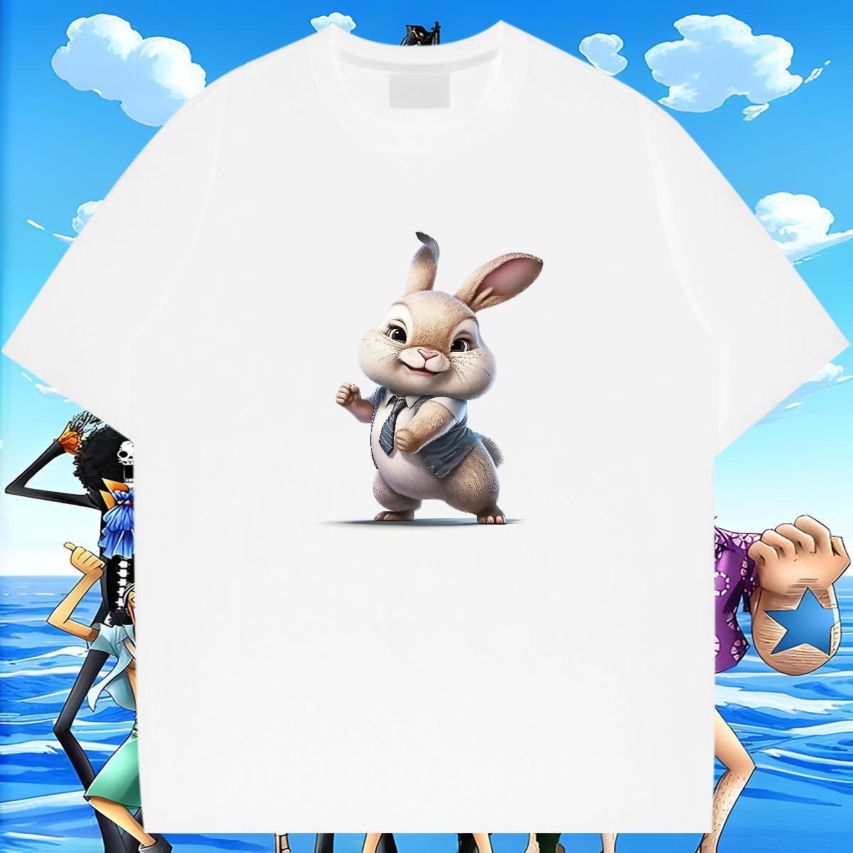 Loose Fit Men Tshirts 230g Pure Cotton Street wear Hip Hop rabbit Oversized 3XL 4XL O Neck Short Sleeves 2024 DIY T Shirts Men Tee Shirt