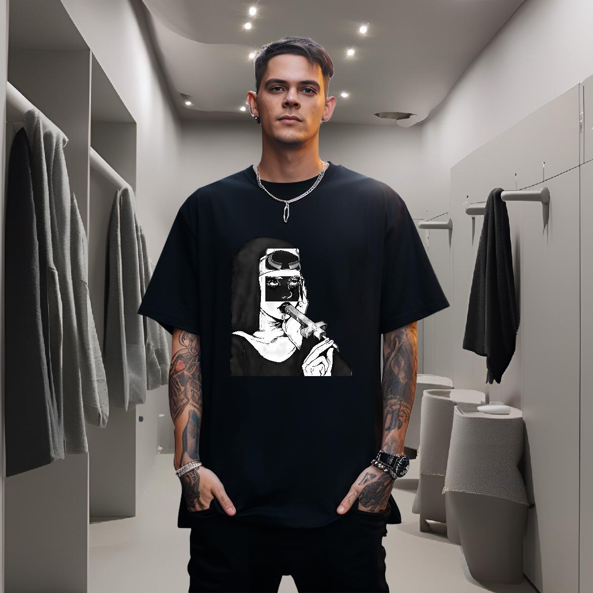 T-Shirts 230g Cotton nun Summer Casual Breathable Short Sleeve DIY Printed Men Tops Tees DIY Customized Soft Clothes