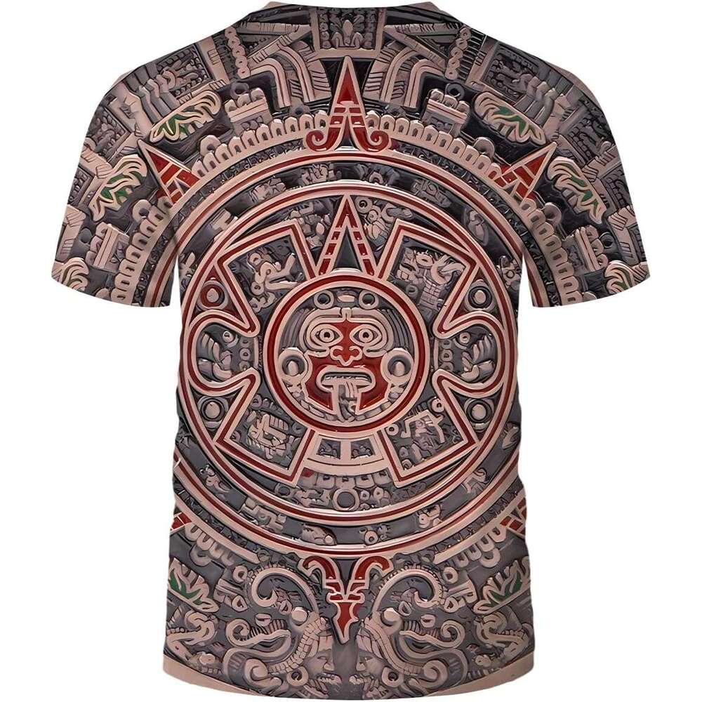 T shirt Mens Funny T Mayan Aztec Theme Tee Shirt shirts tshirt graphic tee Casual tops summer clothes Short sleeve Free shipping