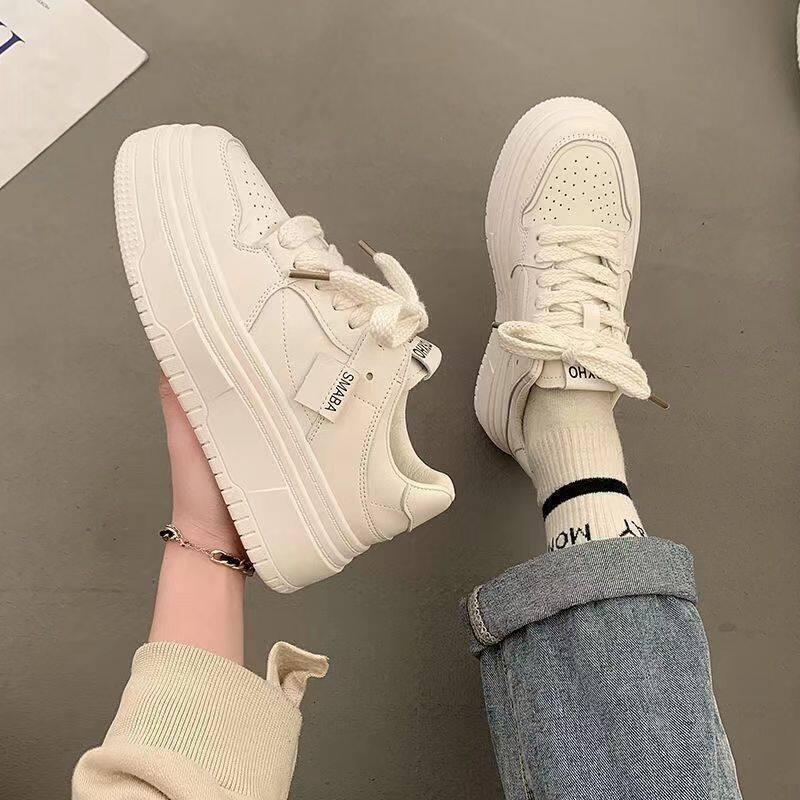 Thick soled small white shoes for women's 2024 new versatile ins high rise student casual sports Trainers