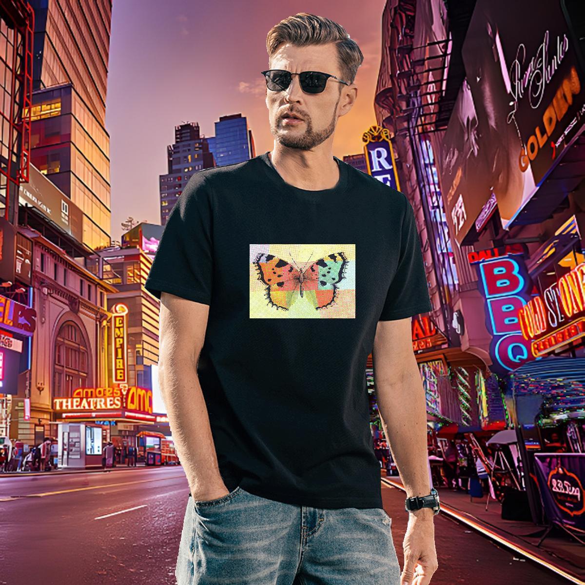 TOP Quality Men Tees 230g 100% Cotton Butterfly Mens T Shirts High Street Hip Hop Pure Cotton Custom Big Size Designer Clothings