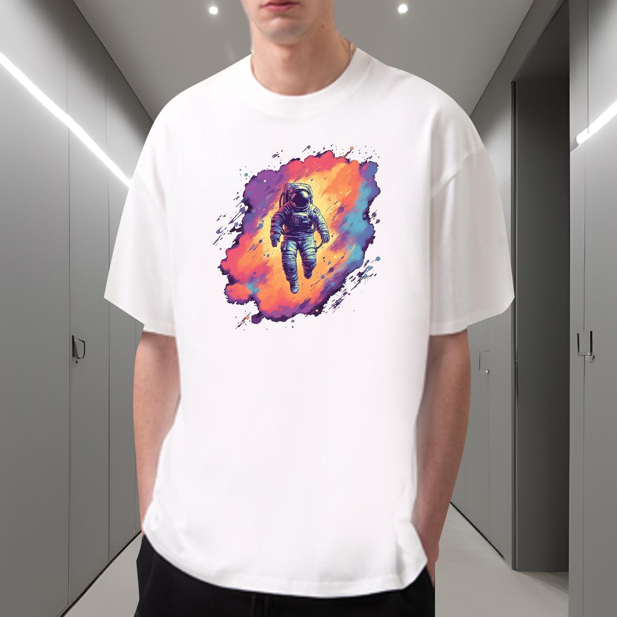 Mens T Shirts 230g 100% Cotton universe Street Breathable Crew Neck Oversized 3XL 4XL Mens Tshirts Stylist Cool Design Tops