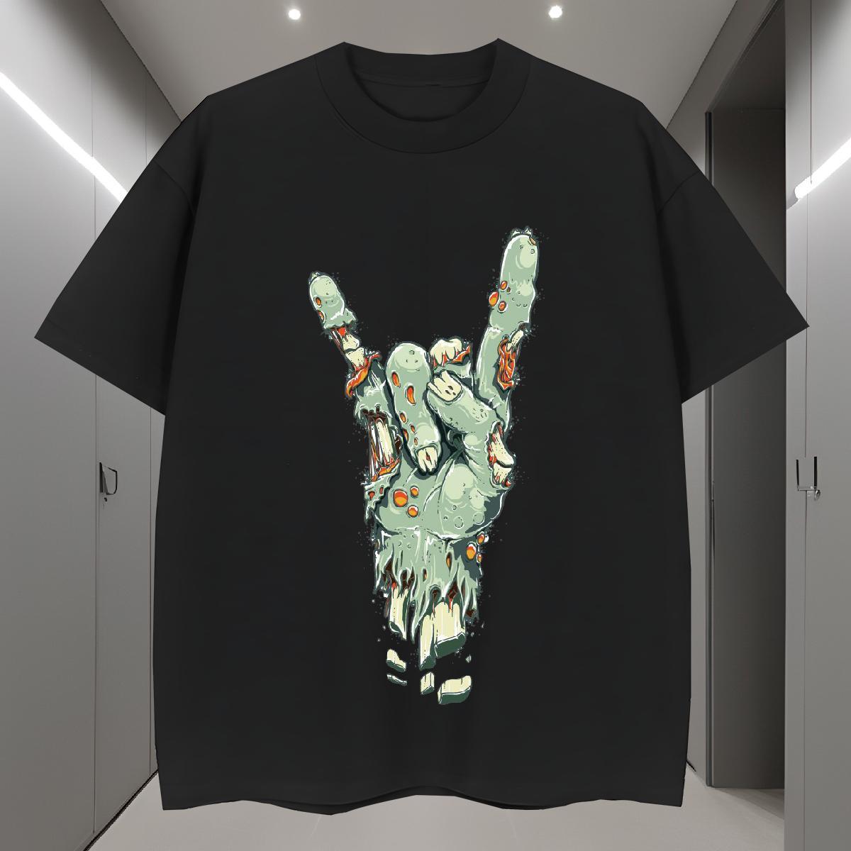 Men T Shirts 230g Pure Cotton hands High Street Hip Hop Breathable Short Sleeve DIY Anime Tshirts Free Shipping Designer Wear