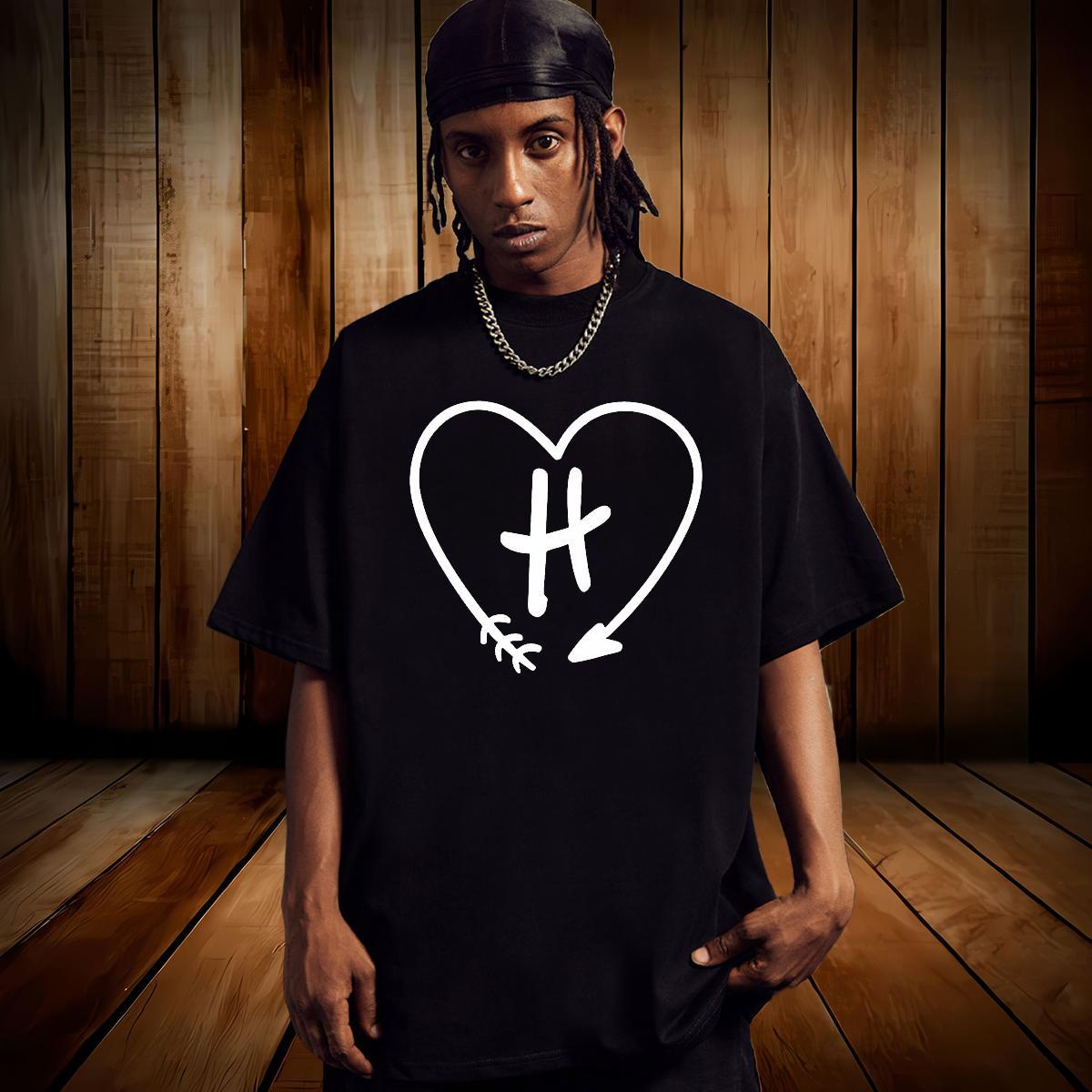 Mens T Shirts 100% Cotton 230g heart Sport Pure Cotton DIY Anime Couples T Shirts Free Shipping Popular Wear