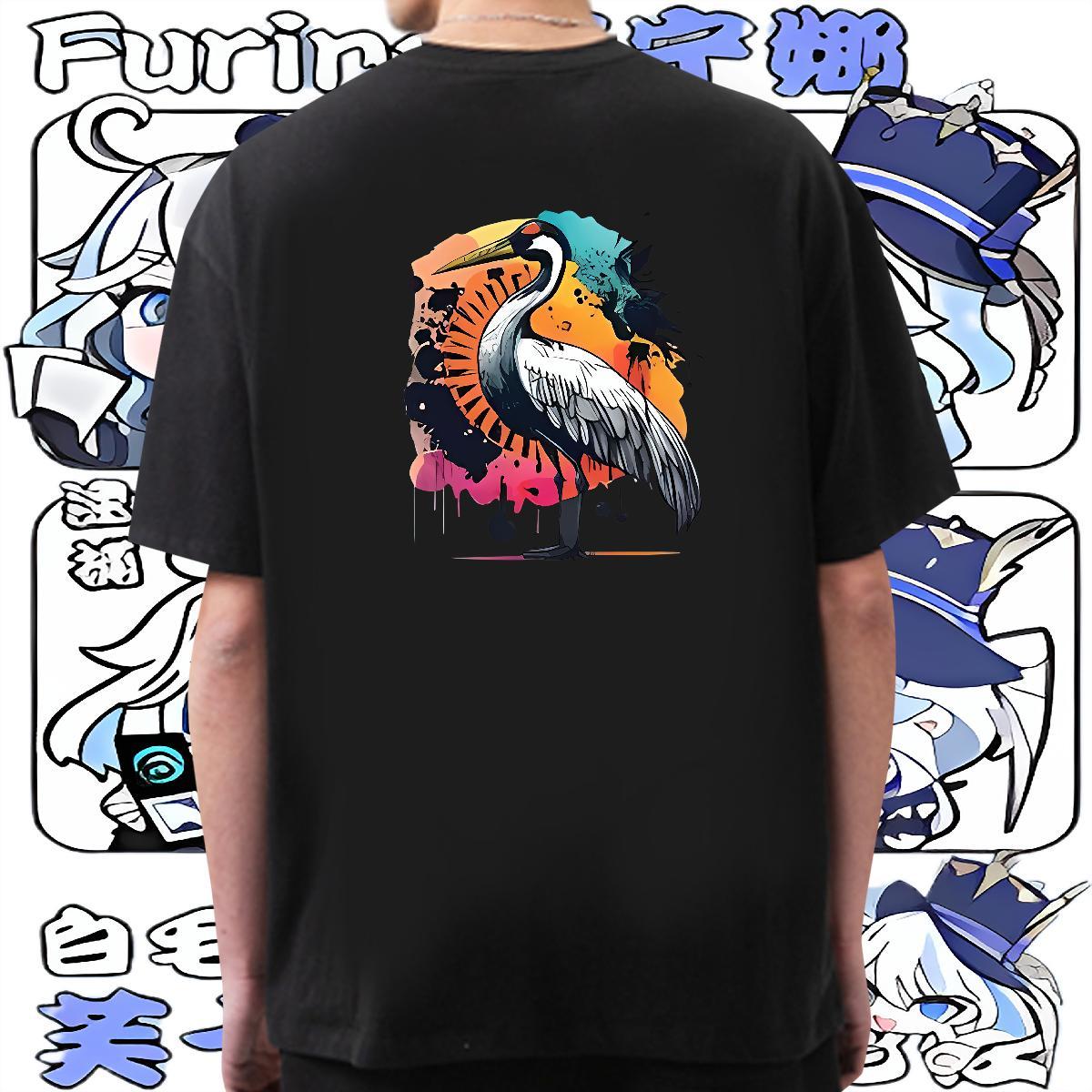 2024 DIY Man T Shirts 230g Cotton bird Daily Wear Clothes Pure Cotton Wholesale Tshirts DIY Printed