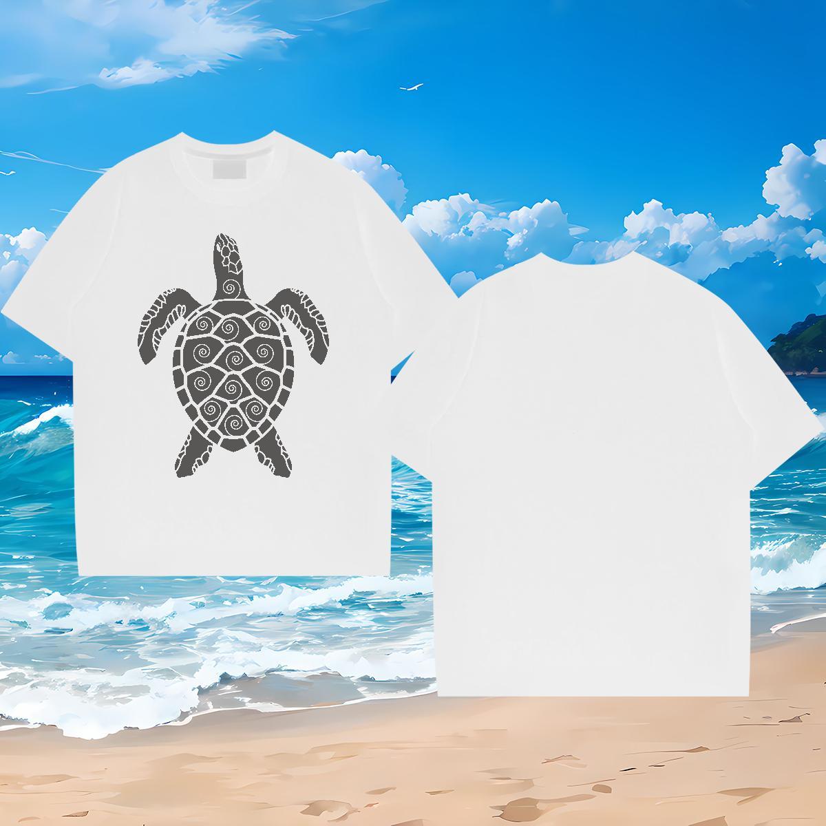 Classic Casual Mens T Shirts 230g 100% Cotton tortoise Outdoor Tops Tees Breathable Short Sleeve Popular Men Tshirts Customized Print