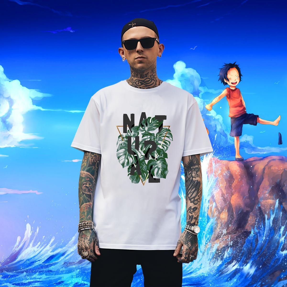 T-Shirts 230g 100% Cotton tree High Street Hip Hop Crew Neck Oversized Tshirt for Man Woman Brand Loose Wear