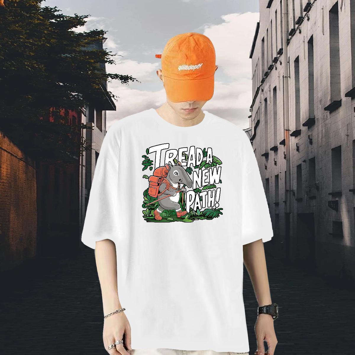 Classic T Shirt For Man 100% Cotton 230g rhinoceros Sport Clothes O Neck Short Sleeves Comfortable Tshirts Anime