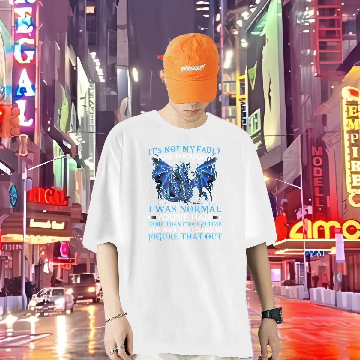 Classic T-Shirts 100% Cotton 230g dinosaur Sport Tops Tees Breathable Soft Loose Fit Men Tees DIY Logo Oversized