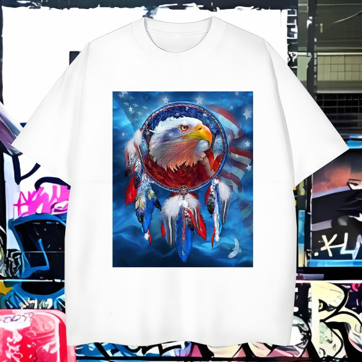 T Shirts Men 230g Pure Cotton eagle Daily Wear Breathable Soft Custom Big Size Couples T Shirts Fashion Comfortable Tshirts