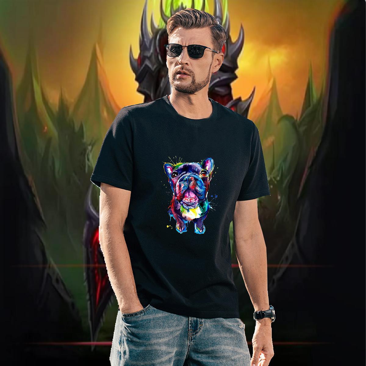 Stylist Mens T Shirts 100% Cotton 230g Dog Street wear Hip Hop Tees Shirts O Neck Short Sleeves Brand Mens Tshirts Custom Print Oversized