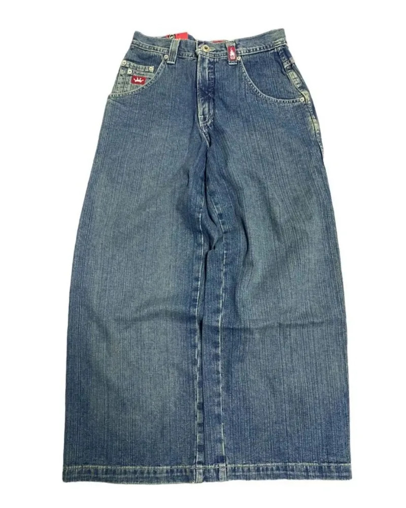 Y2K clothing cargo pants men JNCO Embroidered high quality jeans Hip Hop streetwear baggy jeans Harajuku vintage wide leg jeans 240806