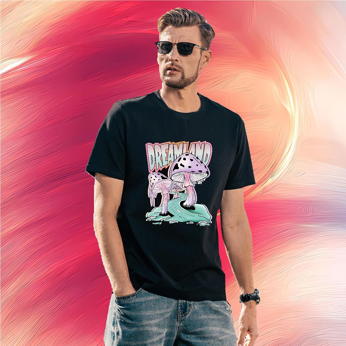 Men T Shirts 230g 100% Cotton mushroom High Street Hip Hop Breathable Short Sleeve Anime Men Clothes T-Shirt Factory Direct TOP Quality Polos