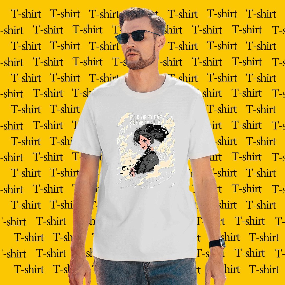 T Shirts Men 230g Pure Cotton portrait Street Casual Breathable Soft Customized Tshirt for Man Woman Casual New Brand Clothes