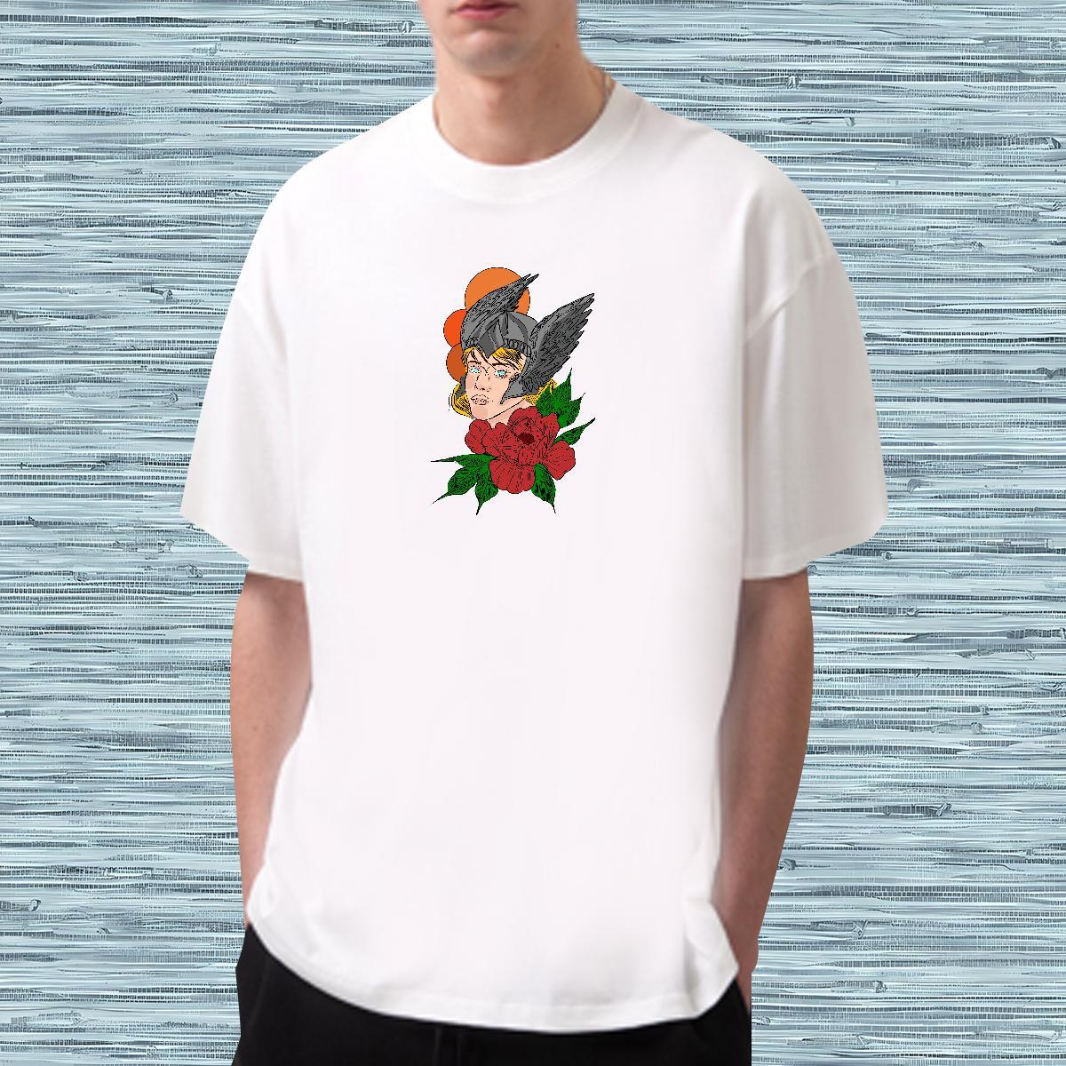 T shirt 230g Pure Cotton portrait Anime Printing Street Breathable Short Sleeve Customized Print Tshirt for Man Woman Fashion Comfortable Tees