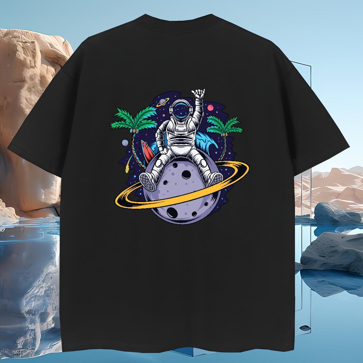 Mens T Shirts 230g 100% Cotton universe Sports Casual Breathable Crew Neck Oversized 4XL Tshirts Designer Free Shipping Top Tees