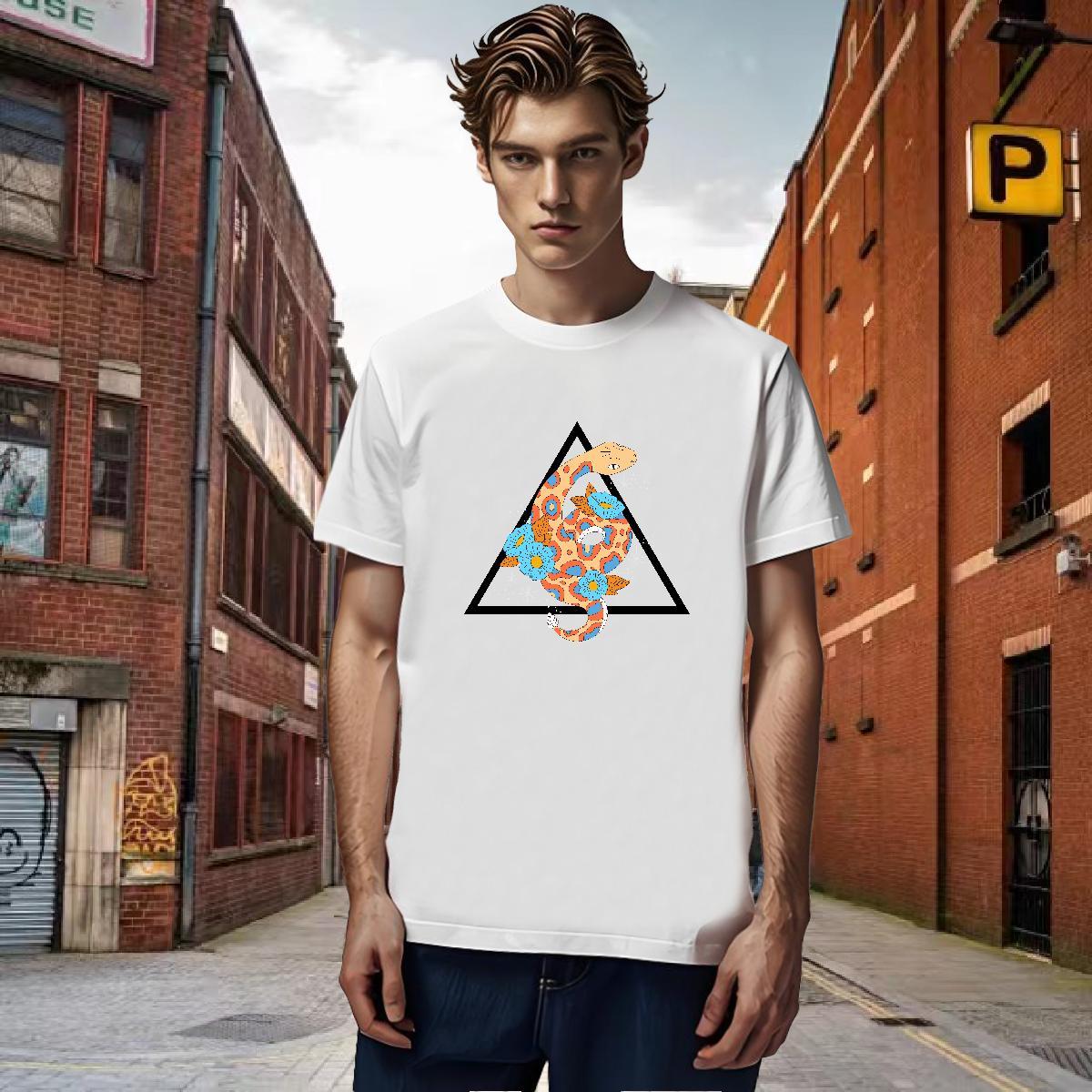 High Quality Couples T Shirts 230g Cotton snake Man T Shirts Street Casual Breathable Short Sleeve DIY Designer Fashion Tees