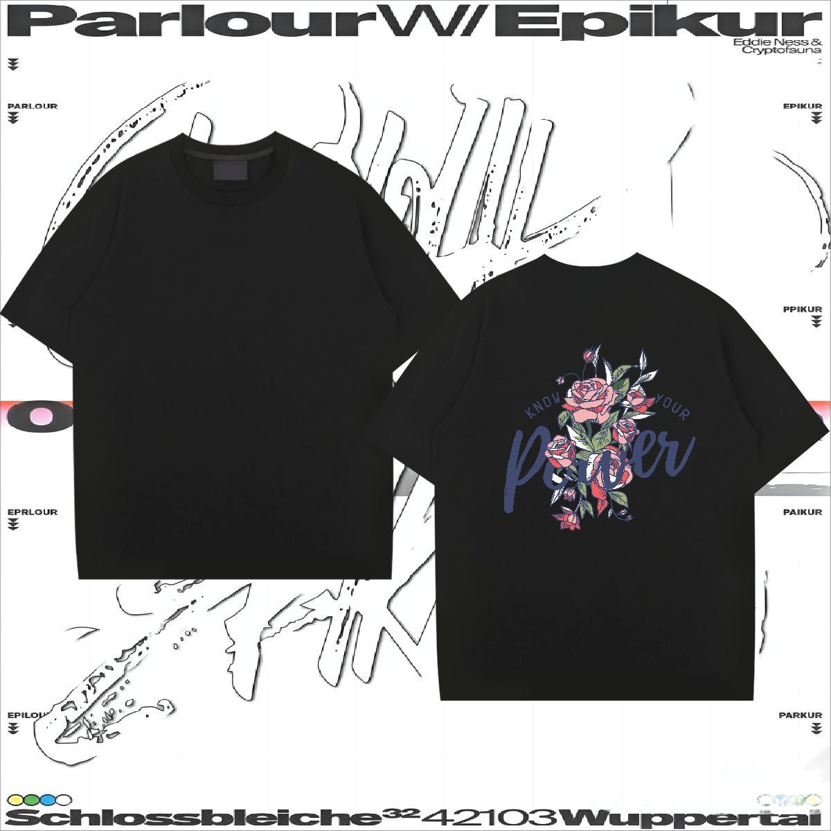 2024 Summer T-Shirts for Men 230g Pure Cotton flower Casual Daily Wear Tees Shirts Short Sleeve Soft Cool Men Tshirts Custom Print Oversized