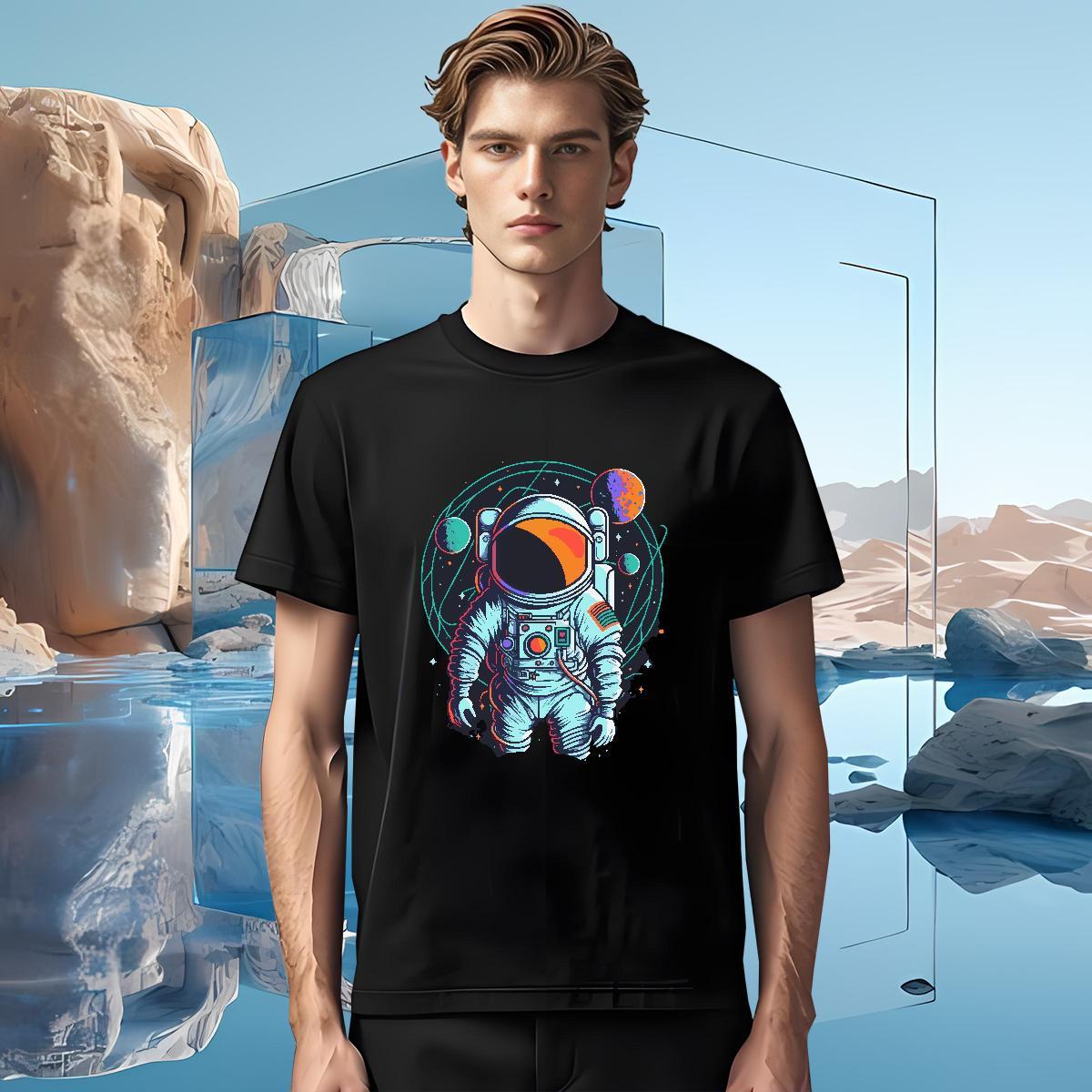 Men T Shirts 230g 100% Cotton universe Hip Hop O Neck Short Sleeves DIY Logo Oversized Men Tees 2024 DIY Classic Wear