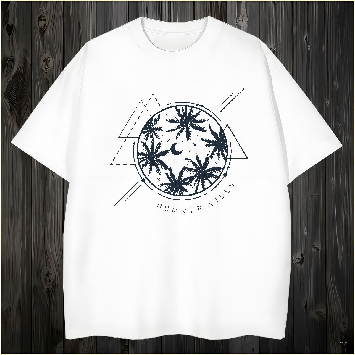 Mens T Shirts 230g Pure Cotton tree Outdoor Breathable Short Sleeve Black Oversized Tshirts Fashion Casual Popular Tops Tees