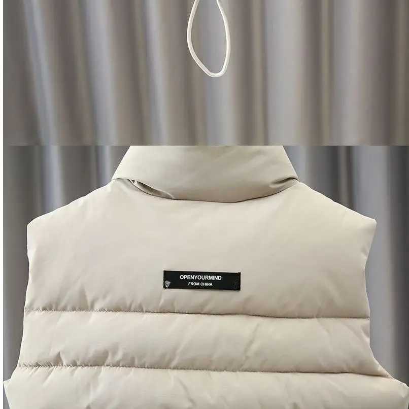 Autumn and Winter Childrens Down Cotton Vest Baby Girl Boy Thick Warm Wool Single Chest Flip Collar 3-10 YearsW240724