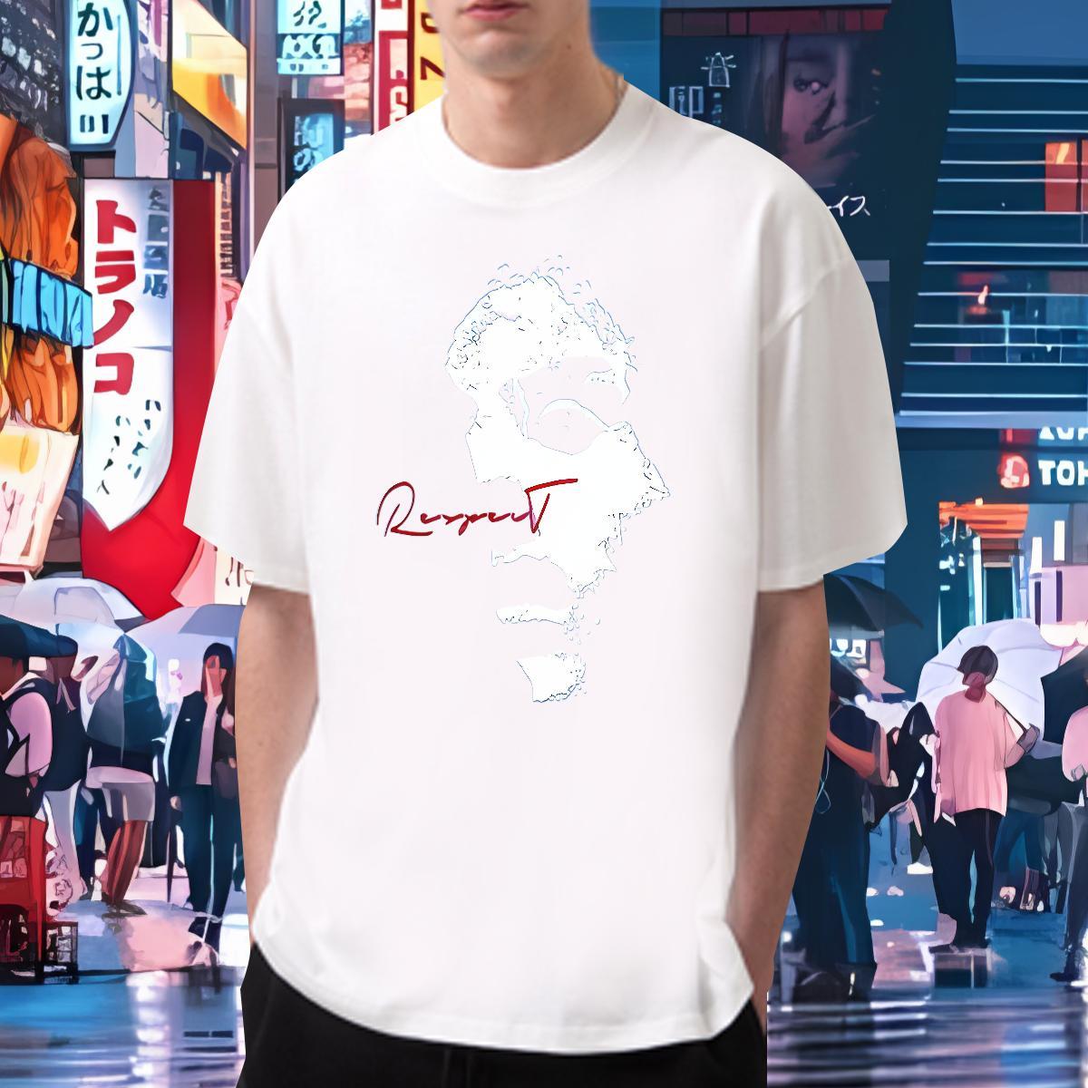 Man T Shirts 230g 100% Cotton art Sports Casual Round Neck Short Sleeve Oversized Tshirt for Man Woman 2024 Loose Tops Shirt