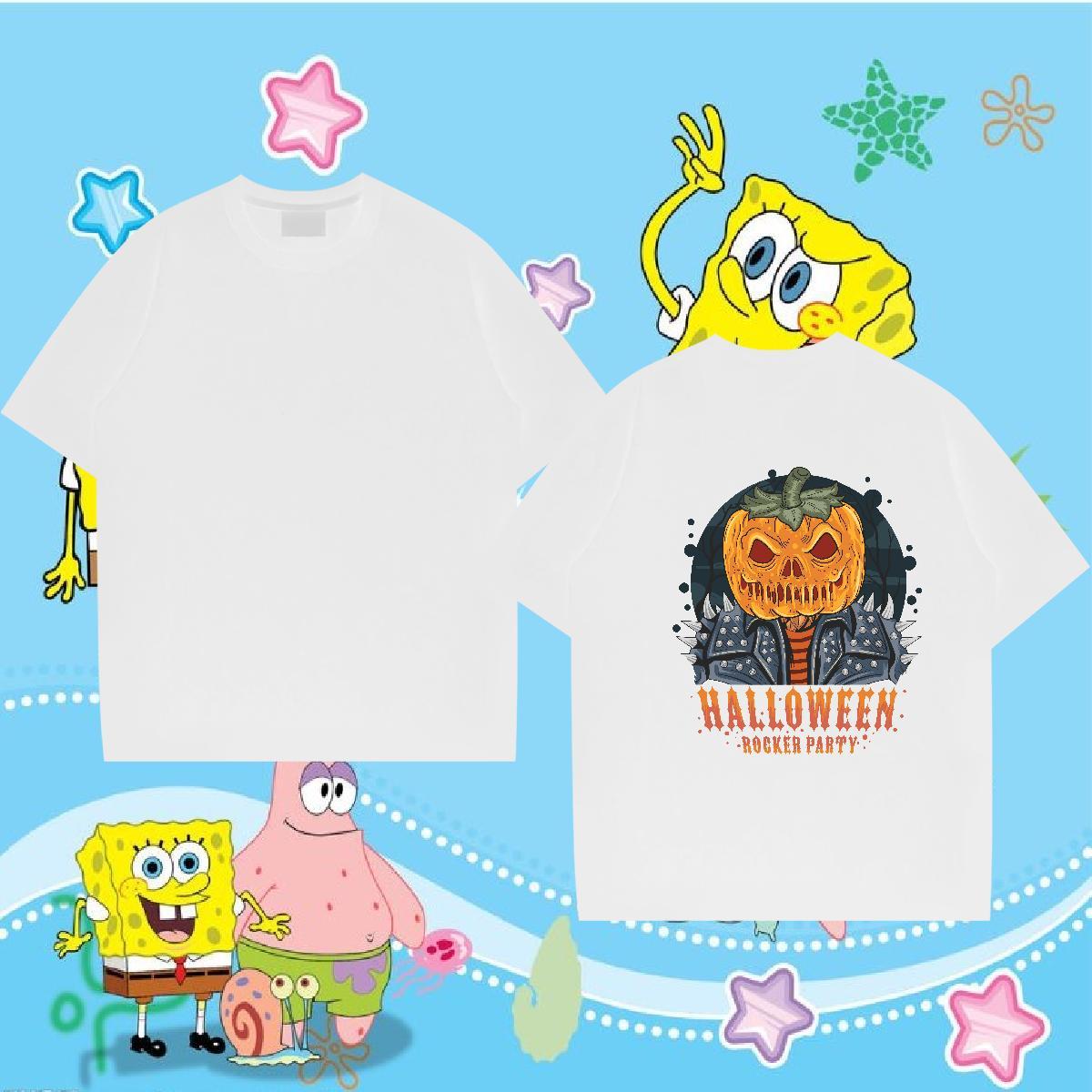 Customized T-Shirts for Men 230g 100% Cotton pumpkin Street Tops Breathable Short Sleeve High Quality Couples T Shirts Oversized