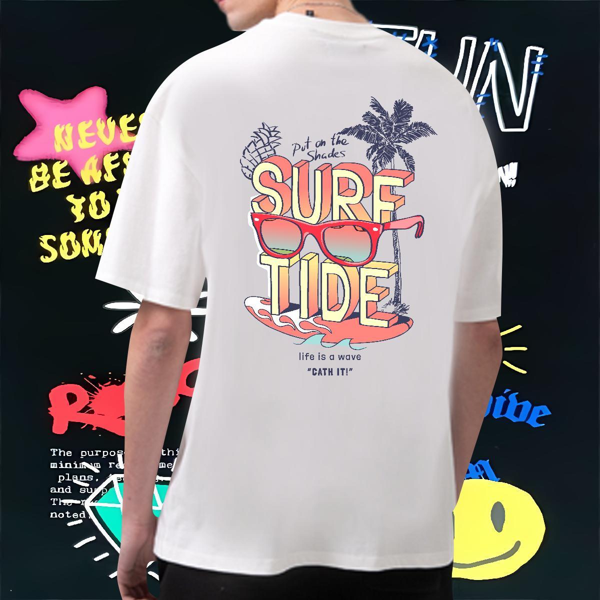 Casual New Mens T Shirts 230g Cotton tree Hip Hop Tshirts Breathable Short Sleeve Unisex Men Tops Tees DIY Anime