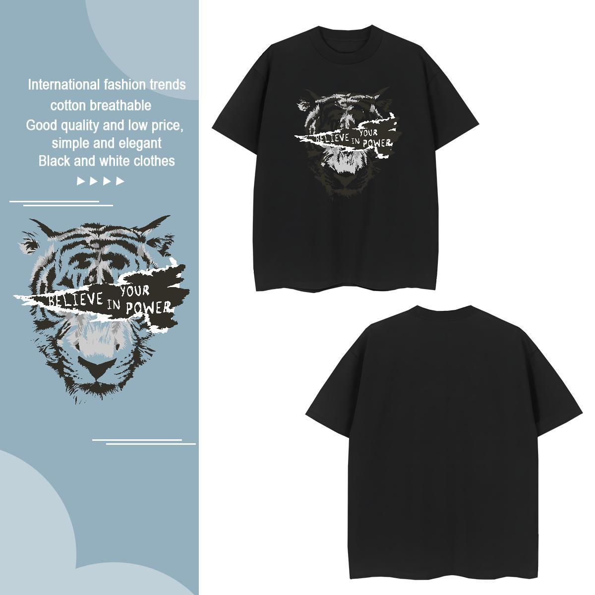 Man T Shirts 100% Cotton 230g leopard Street wear Hip Hop Breathable Short Sleeve Plus Size Custom Men Clothes T-Shirt DIY Customized Designer Tshirts