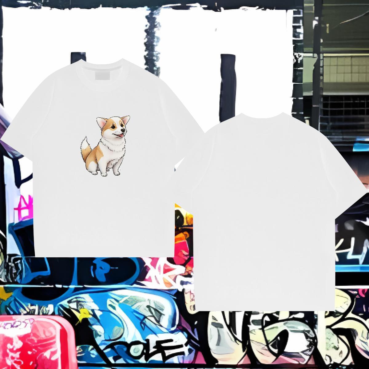 2024 DIY Men T Shirts 230g Pure Cotton Street Casual Top Tees O Neck Short Sleeves Wholesale Couples T Shirts DIY Printed