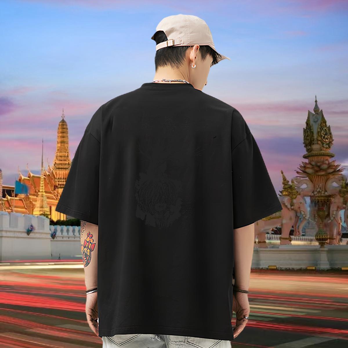 New T Shirts Men 230g 100% Cotton tree Daily Wear Tops Breathable Cool Design Men Tshirts Asian Size