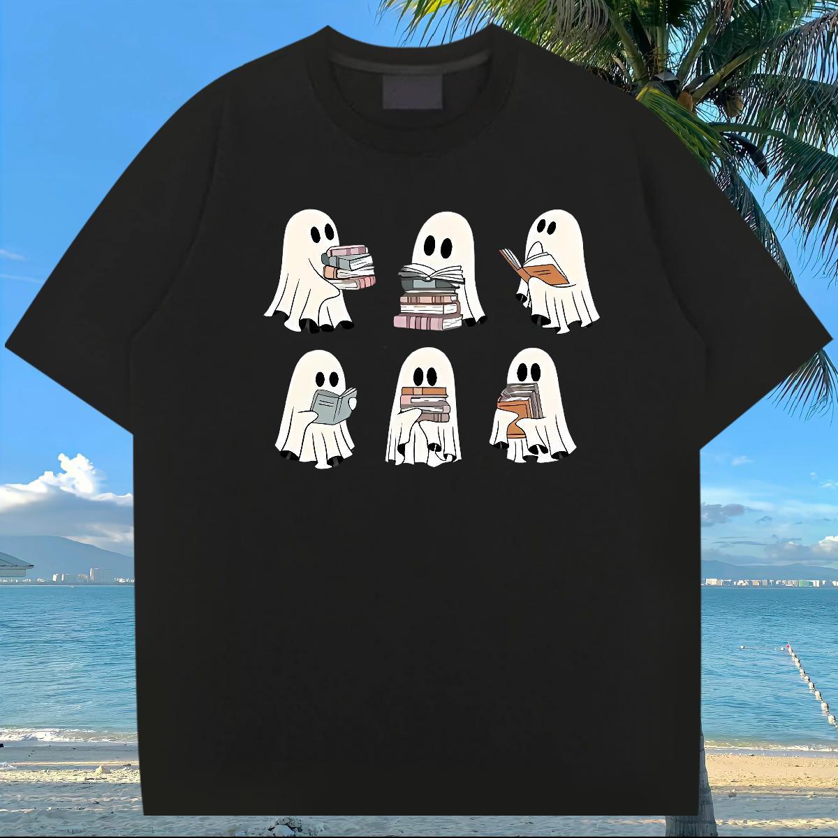 New T-Shirts for Men 230g Pure Cotton halloween Street Wear Tops Tees O-Neck Short Sleeve Brand Men Tops Tees DIY Anime