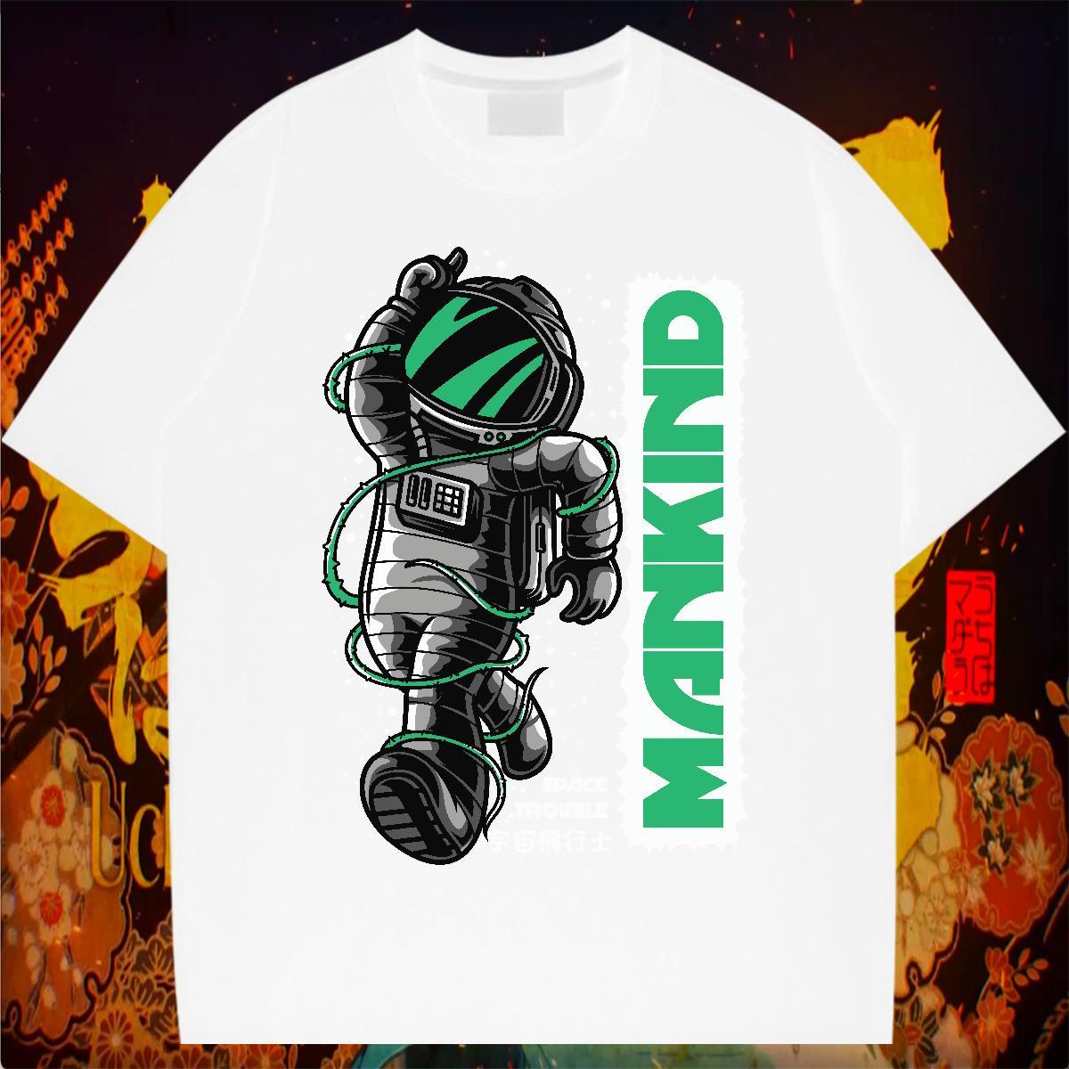 Man T Shirts 230g 100% Cotton universe Casual Daily Wear Breathable Short Sleeve Graphic Mens Tshirts Classic Brand Tees