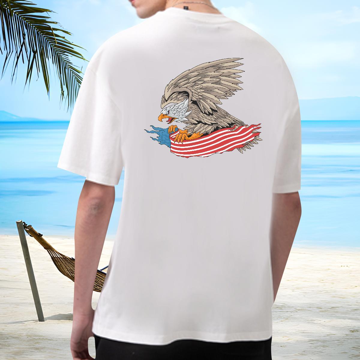 Unisex Tshirts 230g 100% Cotton eagle T Shirts Men Home Outdoor Breathable Oversized Stylist Tops Tees
